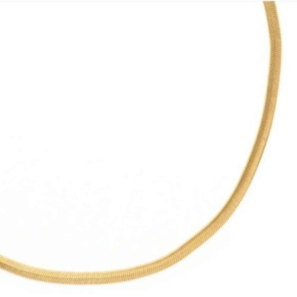 Classic Herringbone Necklace Waterproof Gold Chain Necklace Beautiful Necklace - Picture 9 of 12